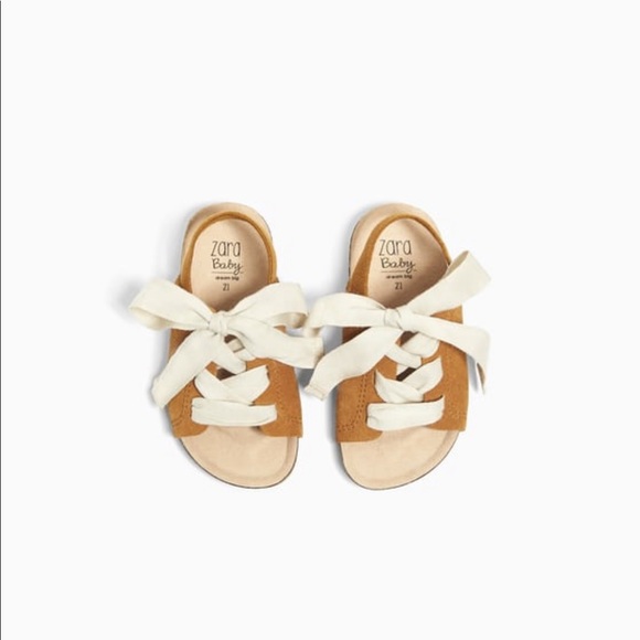 Zara Other - Leather Sandals with Tie